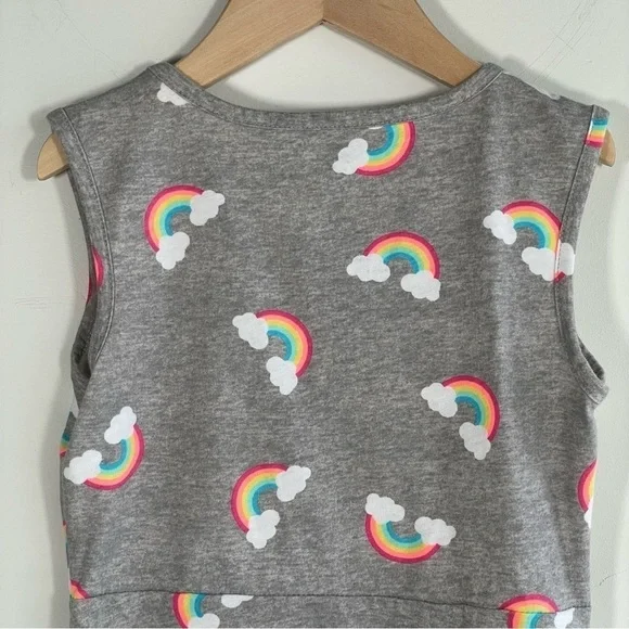 Wonder Nation Girls Dress Rainbows and Clouds Heather Gray Size Medium 7-8 - Picture 5 of 6